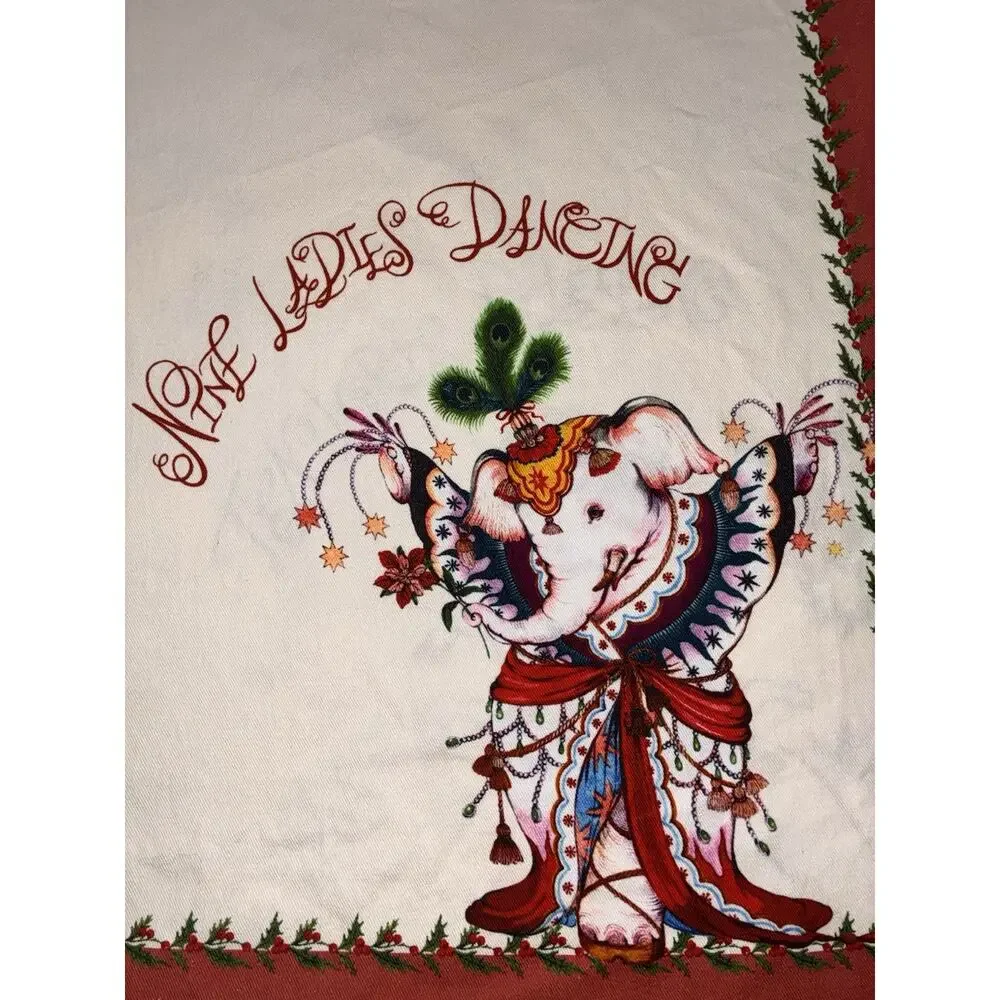 Anthropologie Phannapast Taychamaythakool 12 Days Christmas Napkins Square